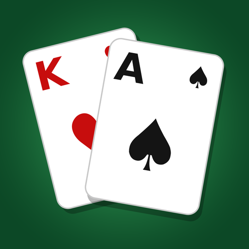 Solitaire Fun icon: a king of hearts and an ace of spades on a green table